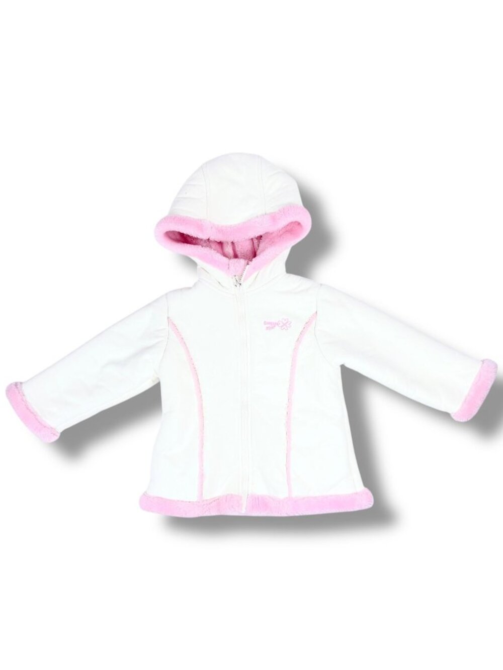 Vintage Oshkosh Y2K Faux Suede Leather + Faux Pink Fur Sherpa Coat Jacket 4T / 4